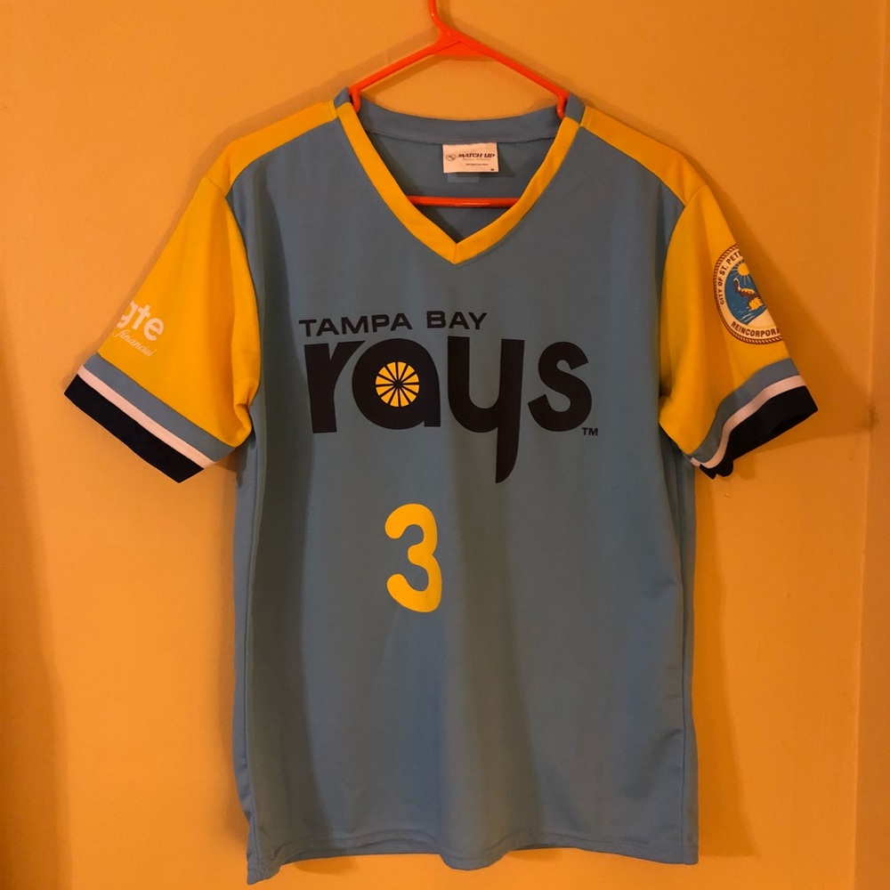 RARE TAMPA BAY RAYS RETRO JERSEY M - EVAN LONGORIA